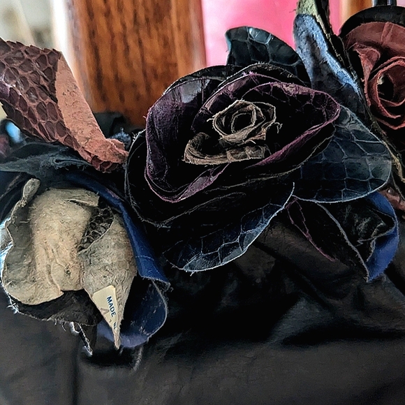 Vintage early 80's Rita Diana for Mylinka black leather clutch/shoulder bag - Picture 2 of 6